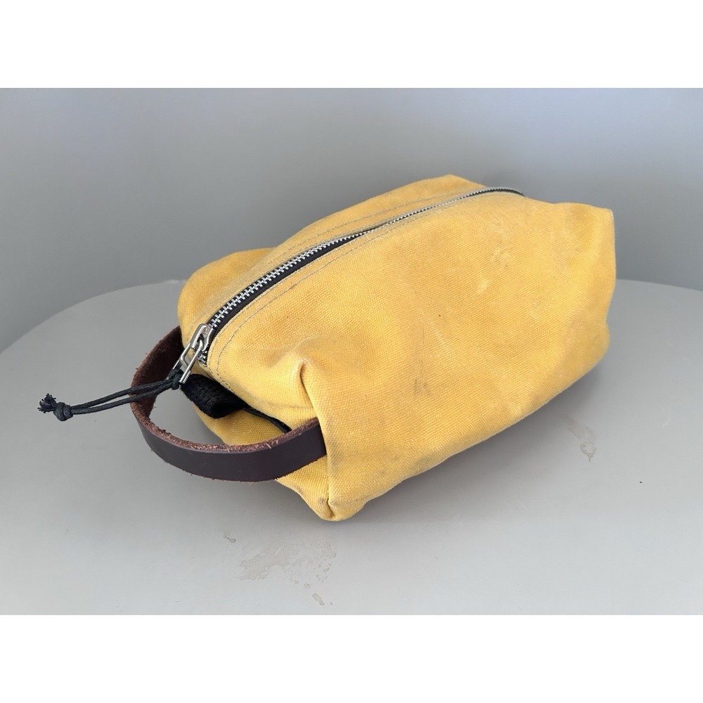 WHEELER BAG Co. Waxed Cotton / Canvas Toiletries Cosmetic Travel Bag Case Yellow